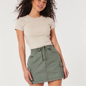 Hollister Olive Green Cargo Mini Skirt
